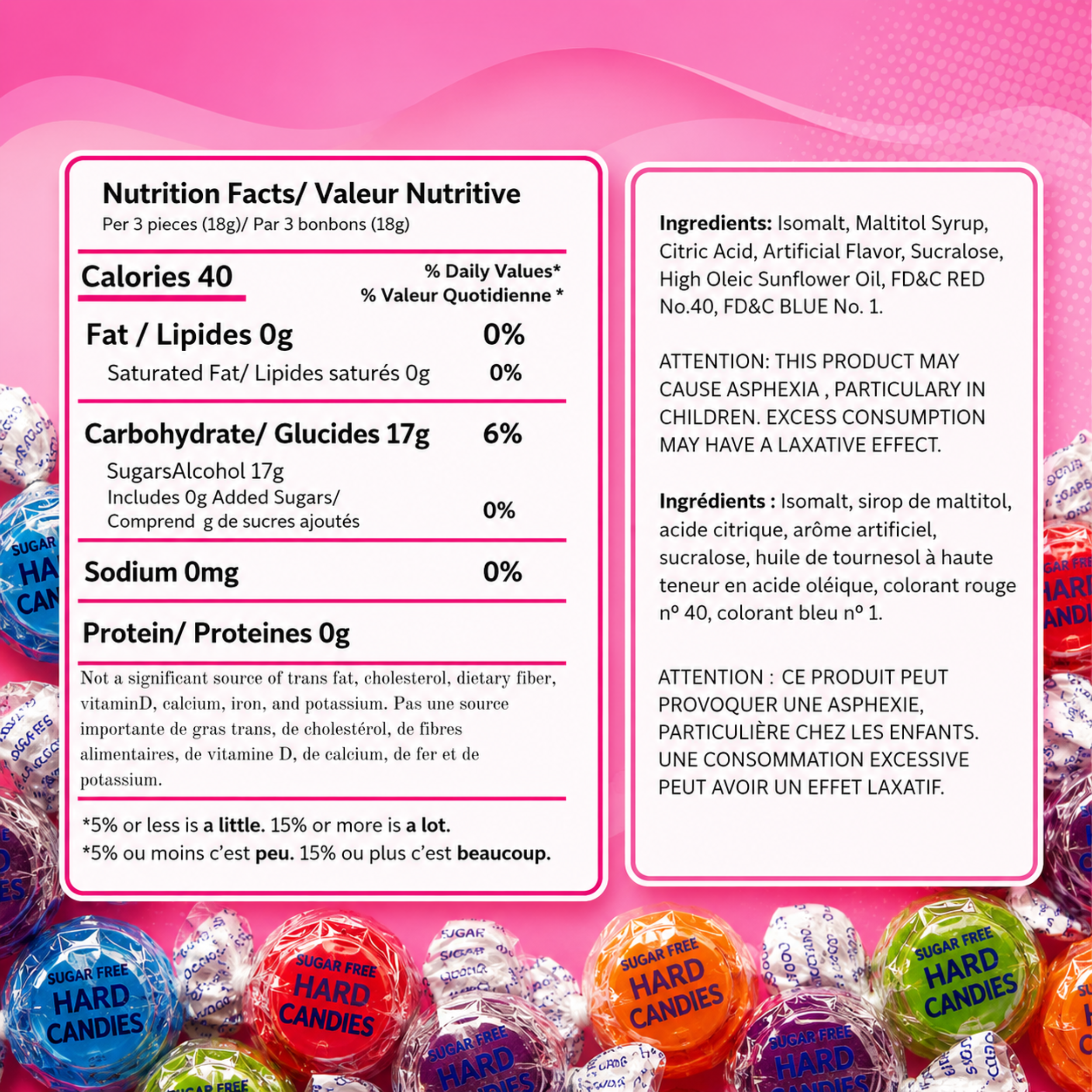 Sugar Free Assorted Fruit Flavour Hard Candy 6lb - Bulk Bag