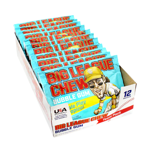Big League Chew Bubblegum Triple Play Tropical 2.12oz - 12 Pack