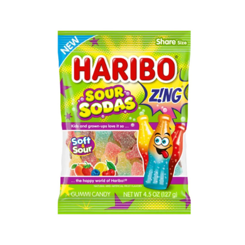 Haribo Sour Sodas Zing 127g - 12 Pack