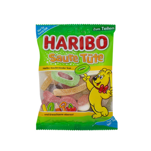 Haribo Sour Tute Gummies (Germany) 175g - 15 Pack