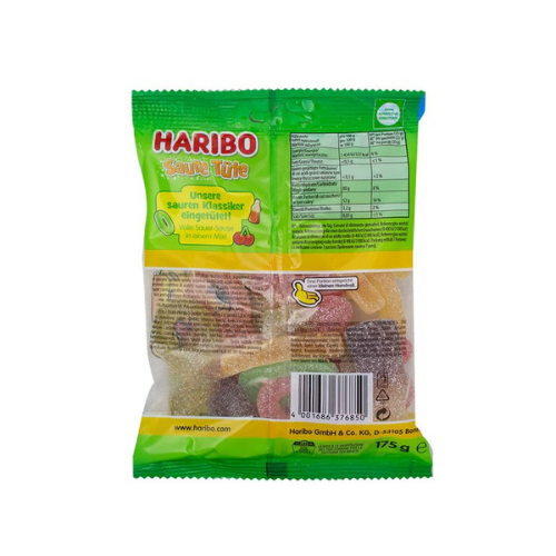 Haribo Sour Tute Gummies (Germany) 175g - 15 Pack