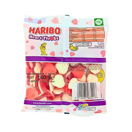 Haribo Heart Throbs 140g (UK) - 12 Pack