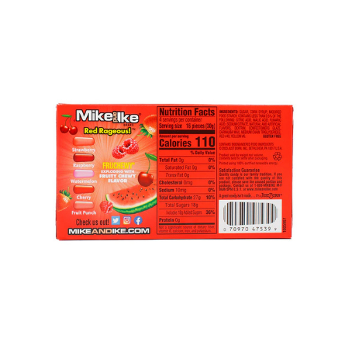 Mike and Ike Red Rageous Candy Theater Box 120g - 12 Pack