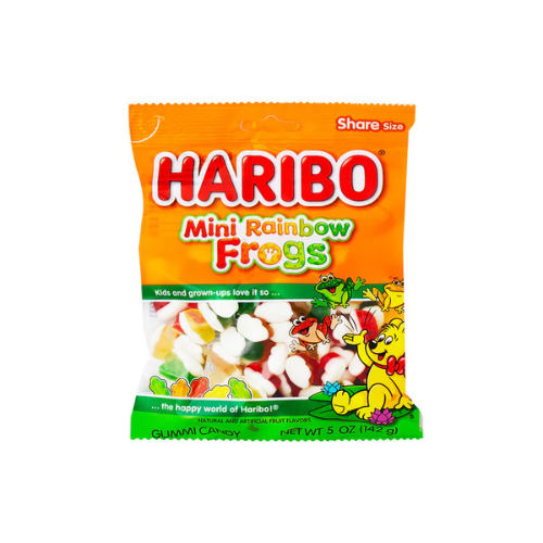 Haribo Mini Rainbow Frogs Gummi Candy 142g - 12 Pack