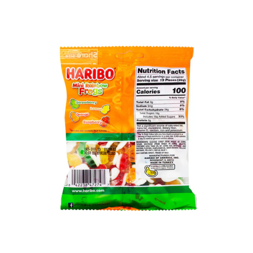 Haribo Mini Rainbow Frogs Gummi Candy 142g - 12 Pack