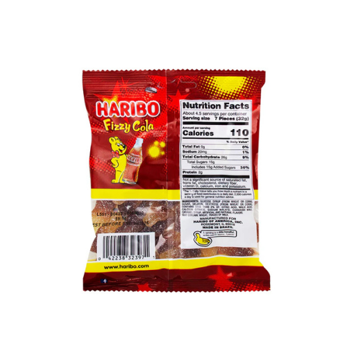 Haribo Fizzy Cola - Haribo Gummy Candy 142g - 12 Pack