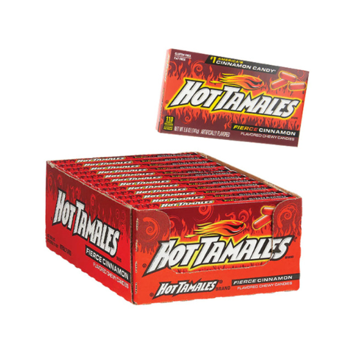 Hot Tamales Fierce Cinnamon Candy Theater Box 120g - 12 Pack