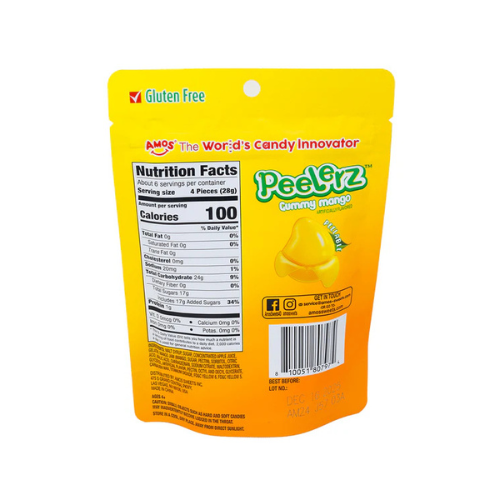 Amos Peelerz Gummy Mango 170g - 12 Pack