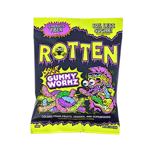 Rotten Sour Gummy Wormz 51g - 8 Pack
