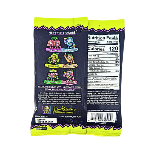Rotten Sour Gummy Wormz 51g - 8 Pack