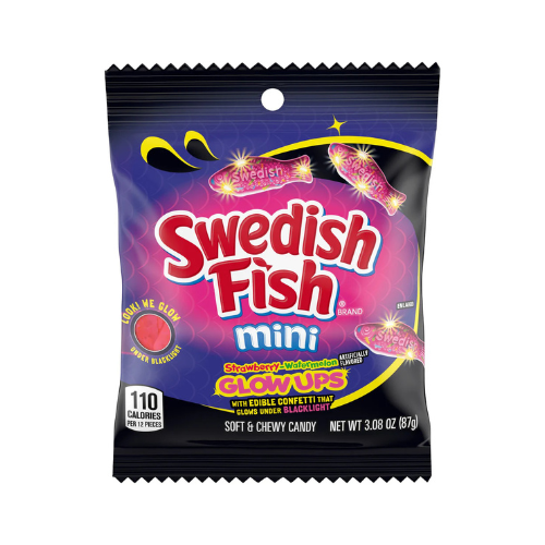 Swedish Fish Glowups Peg Bag 3.08oz X 12 Units