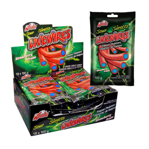Koala Livewires Sour Tongue Painters Strawberry Candy 100 g - 18 Pack