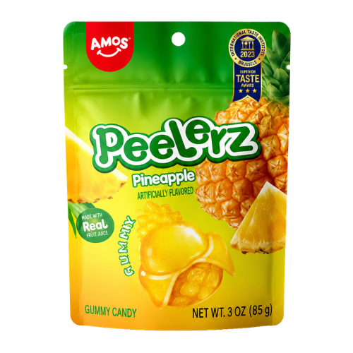 Amos Peelerz Gummy Pineapple 6oz - 12 Pack