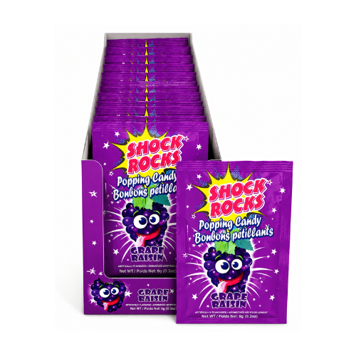 Shock Rocks Popping Candy Grape - 24 Pack