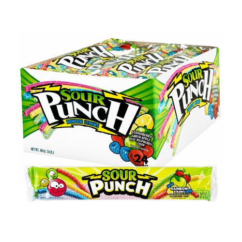 Sour Punch Straws Rainbow 2oz - 24 Pack