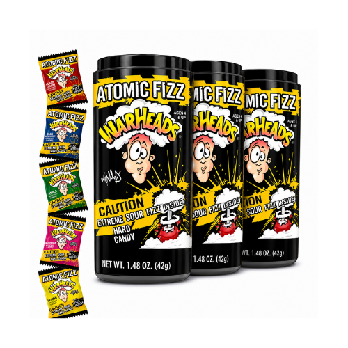 Warheads Atomic Fizz in Canister 42g - 12 Pack